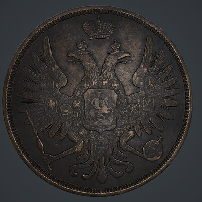 Российская медная монета 3 копейки 1853 года