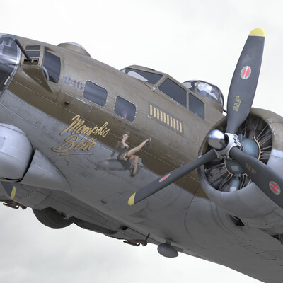 B-17 летающая крепость (V-Ray)