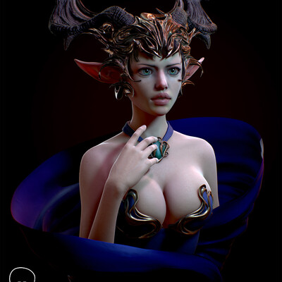 Elf-girl in blue