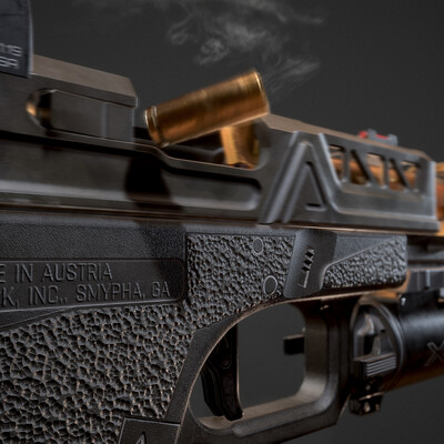 Low-poly, Кастомный G-Lock пистолет, от agency arms. 