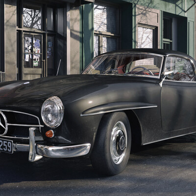 Mercedes-Benz 190 SL на улице Чикаго