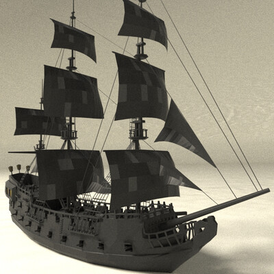 Черная Жемчужина Low Poly