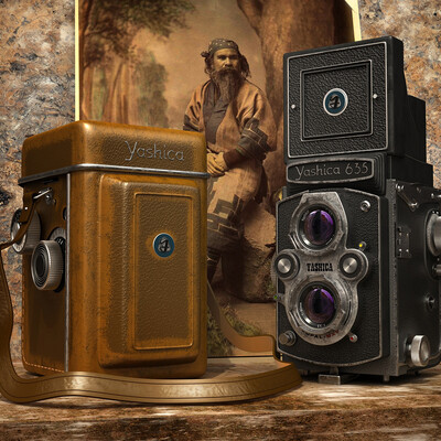 Двухобъективная зеркальная фотокамера Yashica.