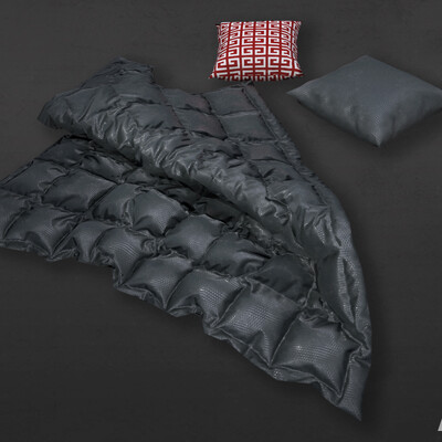 Blanket and Pillows - Low Poly