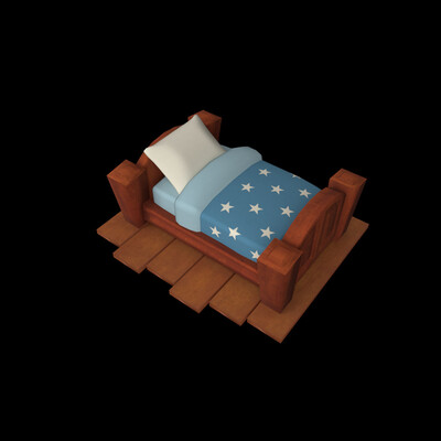 Low poly bed