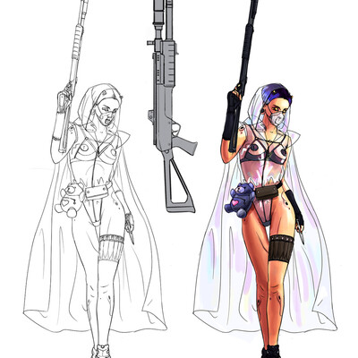 Neon assassin girl