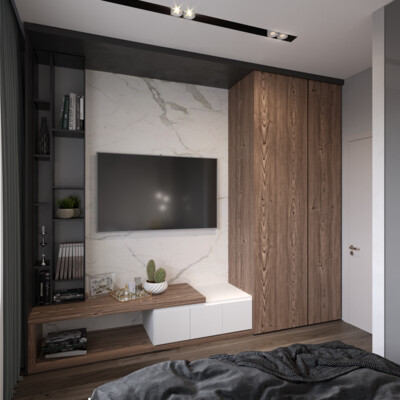 Чб спальня | B&w bedroom