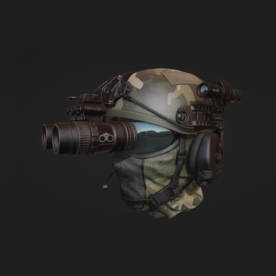 3D Character head sculpt - ballistic helmet