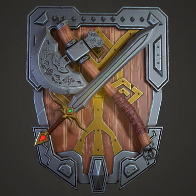 Stylized fantasy weapon