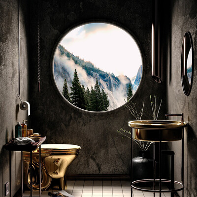 Toilet Room Interior 3D Visualization