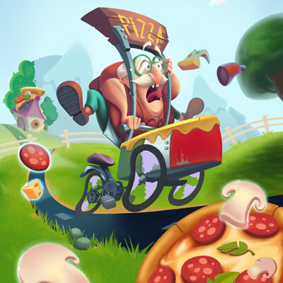 Концепт арт Пиццамэн для игры Пиццаго