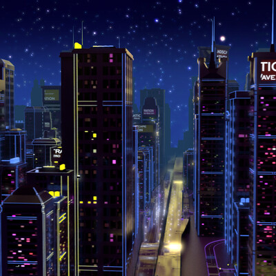 Futuristic 80’s City Stage