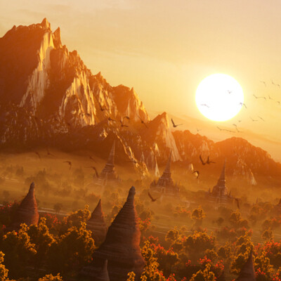Sunset in Myanmar