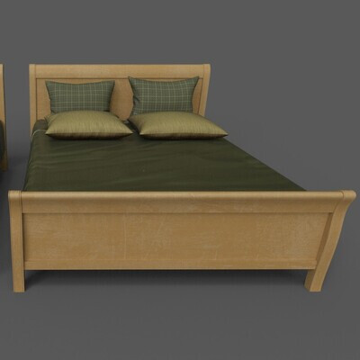 Double and single bed