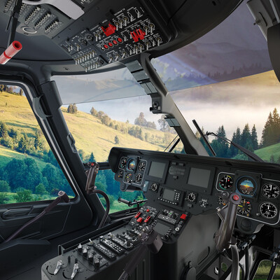 Helicopter "Ansat" cockpit