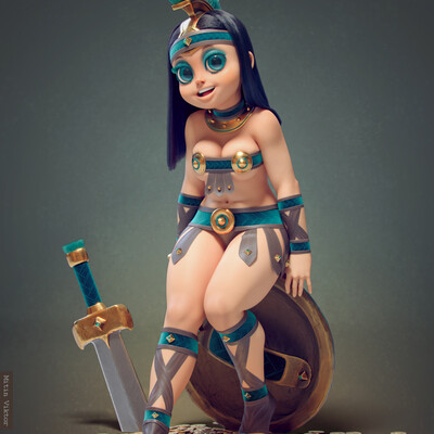 Gladiator girl cartoon
