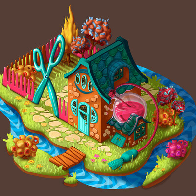 Isometric casual background