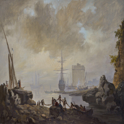 Копия "Морской вид. Туман". Клод Жозеф Верне1740  Холст,масло  65х100см.