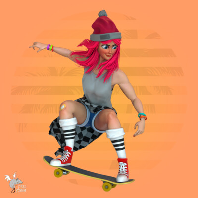 Skateboarder Girl