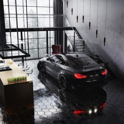 BMW M4/M4 GTS mix (environment+studio+car interior)