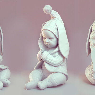 Скульптурная модель младенца для 3d печати