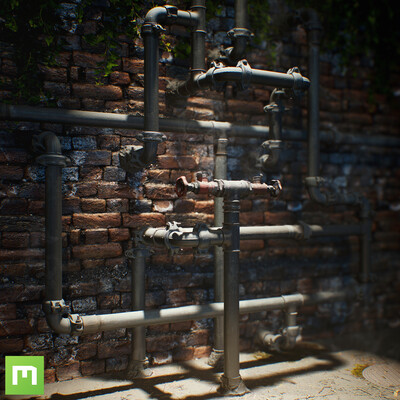 [Megascans] Pipes Presentation Scene
