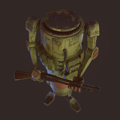 world war robot dropcloth