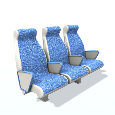 3D model Passenger seat A 1  2  3