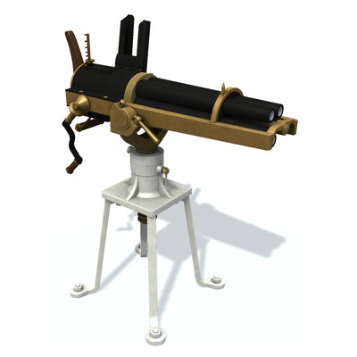 3D model 37mm Gotchkis 5 barreled