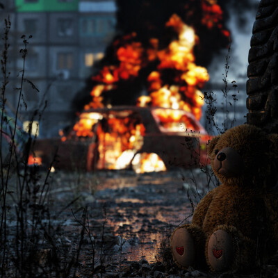 Burning car