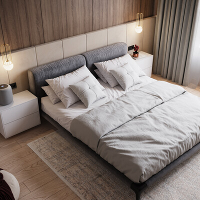 bedroom with peaches