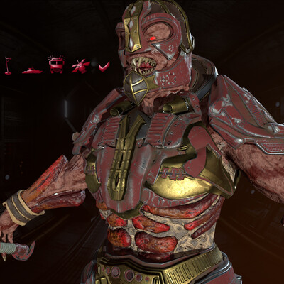 Hellish warrior in armor