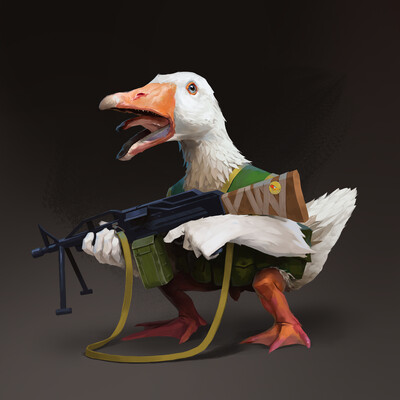 goose with guns