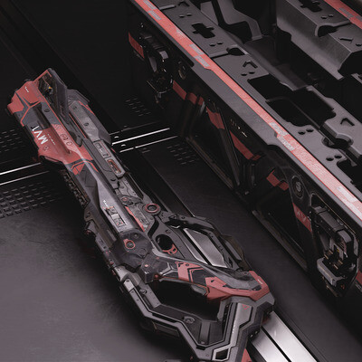 Sci-FI Gun and case. Unreal Engine 4