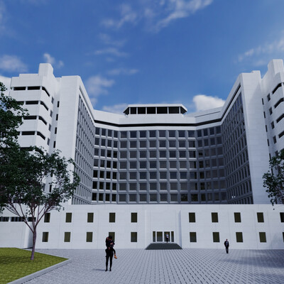 3D моделирование и визуализация Ховринской больницы (Москва) по фотографиям.