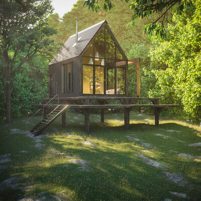 Small country house in the forest