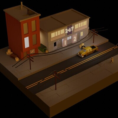 Lowpoly street