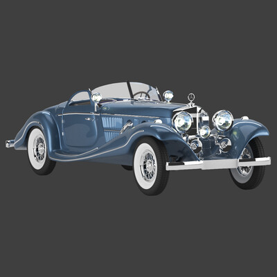 Mercedes 1938 540k blueprint with open top. Classic.