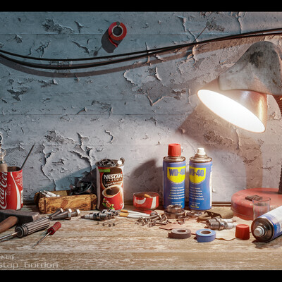 Верстак в гараже (Game Ready Asset Pack)