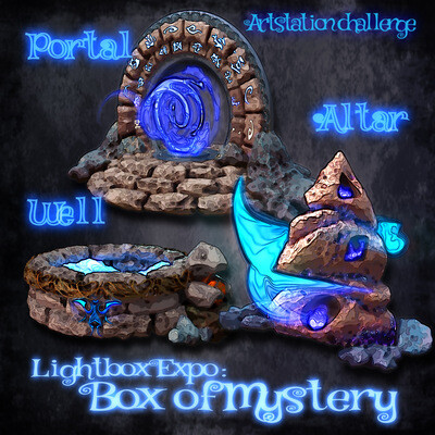 Моя работа на конкурс Box of Mystery - Prop Design. Портал, Коллодец, Алтарь
