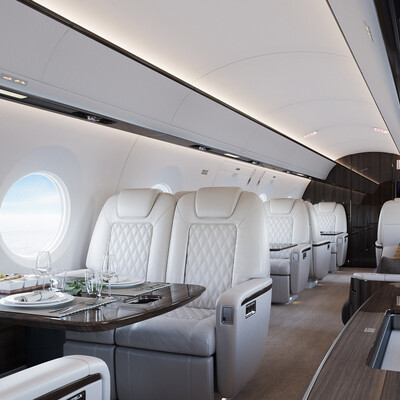 салон самолета gulfstream