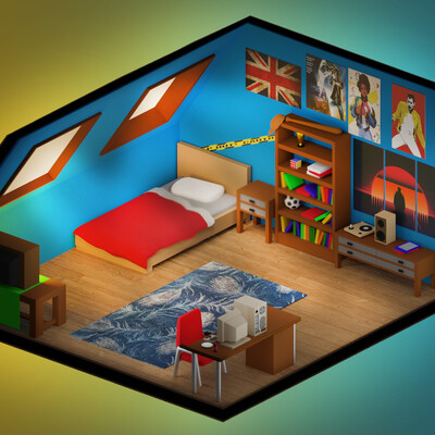 Low-poly room
