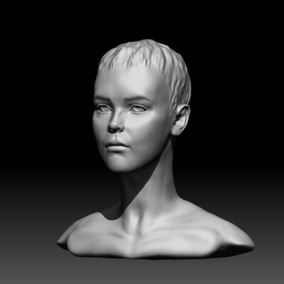 Bust of a girl training work