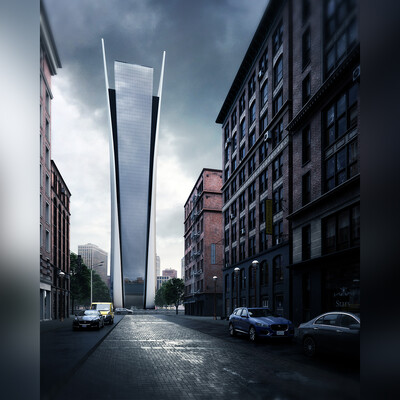 PS5 skyscraper