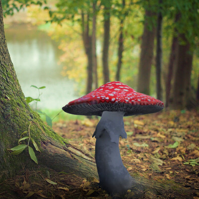 Low poly мухомор