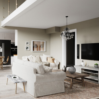 Two story scandinavian apartment