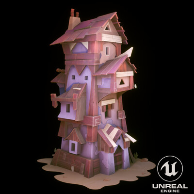 Purple Cartoon House