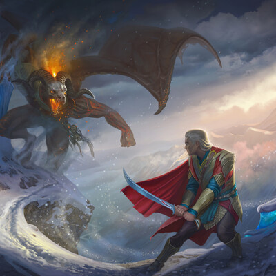 Duel between Glorfindel and the Balrog in Gondolin