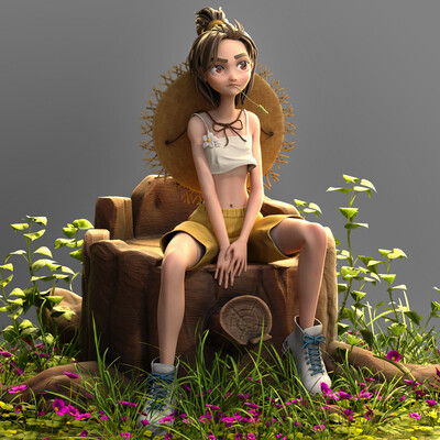 Girl in the woods