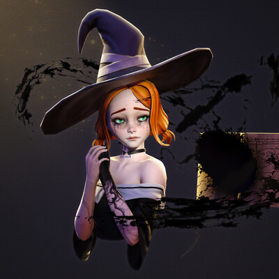 Halloween girl (Low poly)